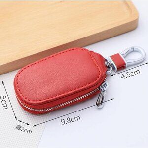 Universal Faux Leather Auto Car Truck Smart Remote Key Holder Bag Case Red Charm